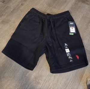 US Polo Assn Men's Black Fleece Jogger Shorts Size Medium